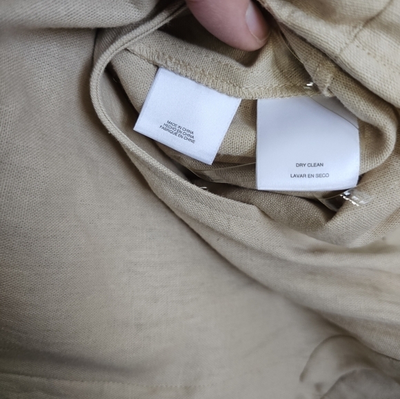 Anne Klein NWT Women's Size L Khaki Beige Linen Blend Sleeveless Midi Dress - Picture 13 of 14